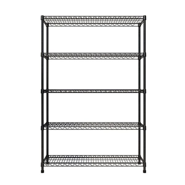 Painted black metal storage rack - Image 2
