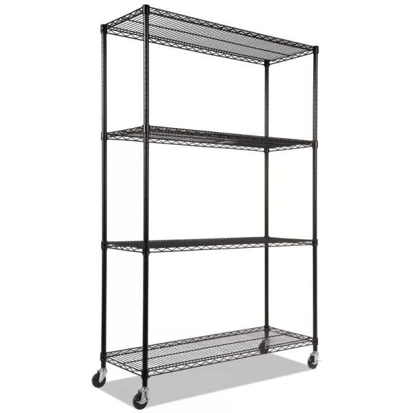 Painted black metal storage rack - Image 4