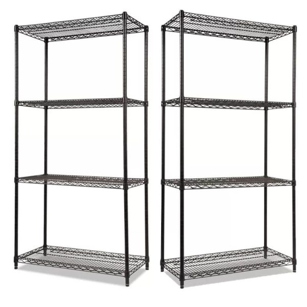 Painted black metal storage rack